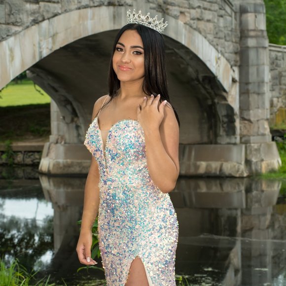 SEQUIN EMBELLISHED LONG GOWN - Picture 5 of 7